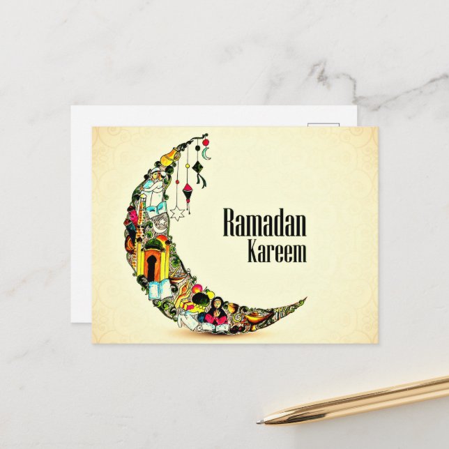Carte Postale Ramadan Kareem (Devant/Arrière en situation)