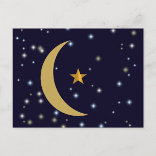 Carte Postale Ramadan Kareem lune et étoile