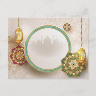 Carte Postale Ramadan or rouge et vert