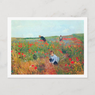 Carte Postale Ramasser les fleurs dans un champ, Mary Cassatt