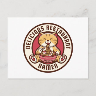 Carte Postale Ramen cute Cat