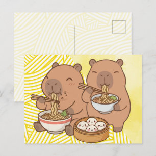 Carte Postale Ramen de Capybara Drôle
