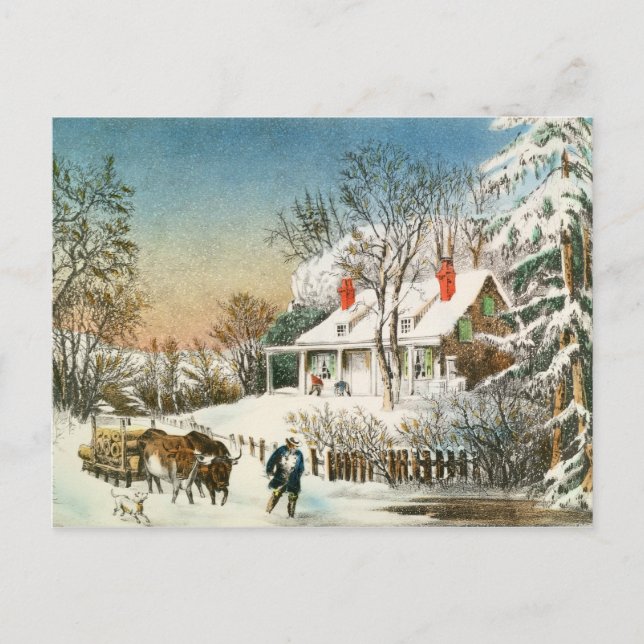 Carte Postale Ramenez les loges, paysage hivernal (Devant)