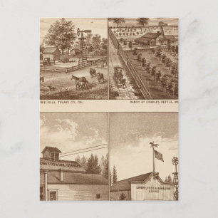 Carte Postale Ranches, écuries, Tulare Co, Cal