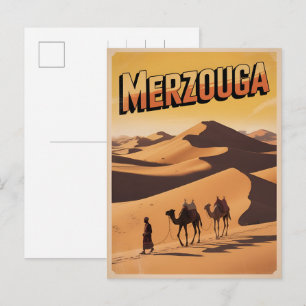 Carte Postale Randonnée à dos de chameau à Merzouga sahara maroc
