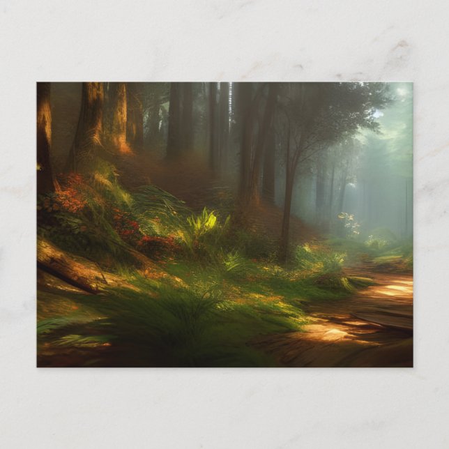 Carte postale Randonnée Trail Art numérique (Devant)