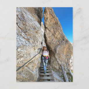 Carte Postale randonneur sur via ferrata