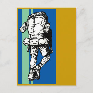 Carte Postale Randonneur (type)-BleuVert