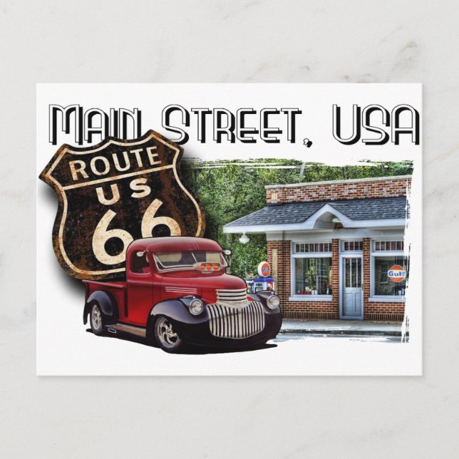 Carte Postale Rangée chaude de la rue principale (Devant)