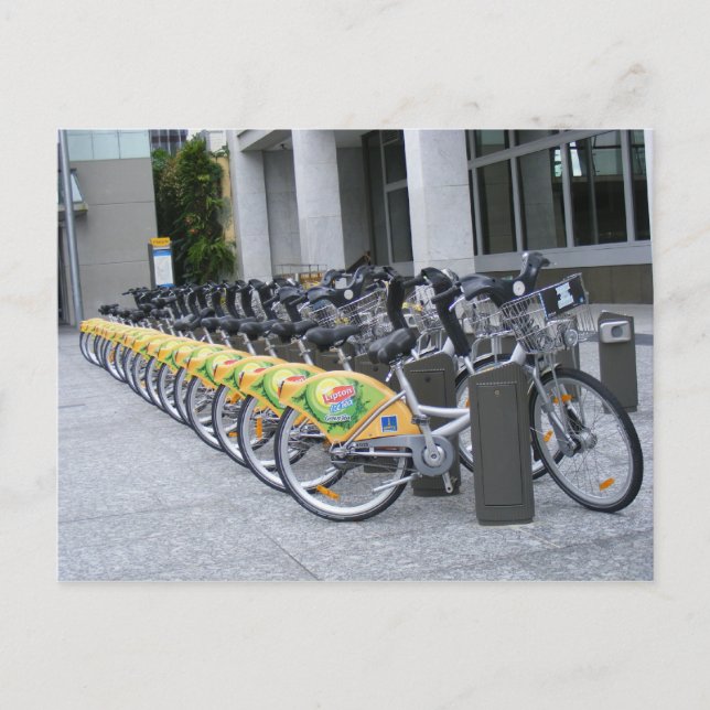 Carte Postale Rangée de bicyclettes (Devant)