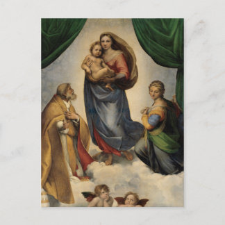Carte Postale Raphael - La Vierge Sixtine