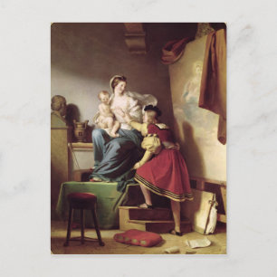 Carte Postale Raphael Régler la Pose de son Modèle