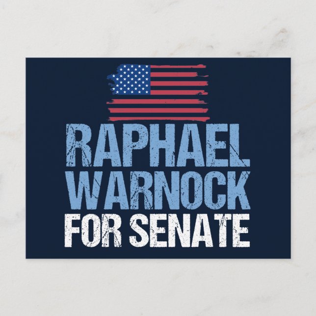 Carte Postale Raphael Warnock pour l'élection du Sénat 2022 Géor (Devant)