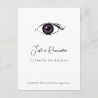 Rappel de l'examen de vue Purple Eye