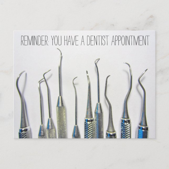 Carte Postale Rappel de nomination d'un dentiste vintage (Devant)