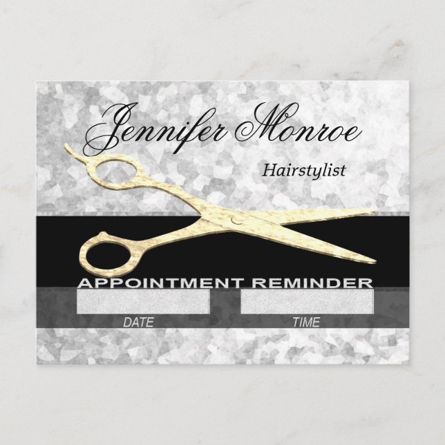 Carte Postale Rappel de rendez-vous coiffeur (Devant)