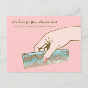 Carte Postale Rappel de rendez-vous de beauté Comb