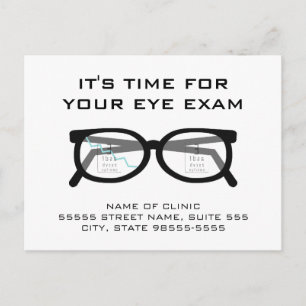 Carte Postale Rappel de rendez-vous de l'examen oculaire des lun
