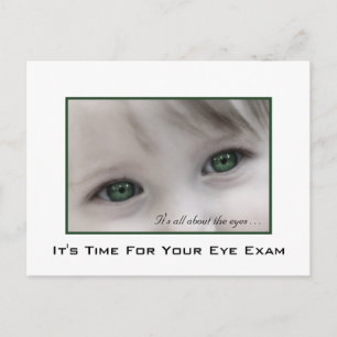 Carte Postale Rappel de rendez-vous pour l'examen des yeux verts