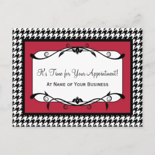 Carte Postale Rappel de Salon Red Houndstooth