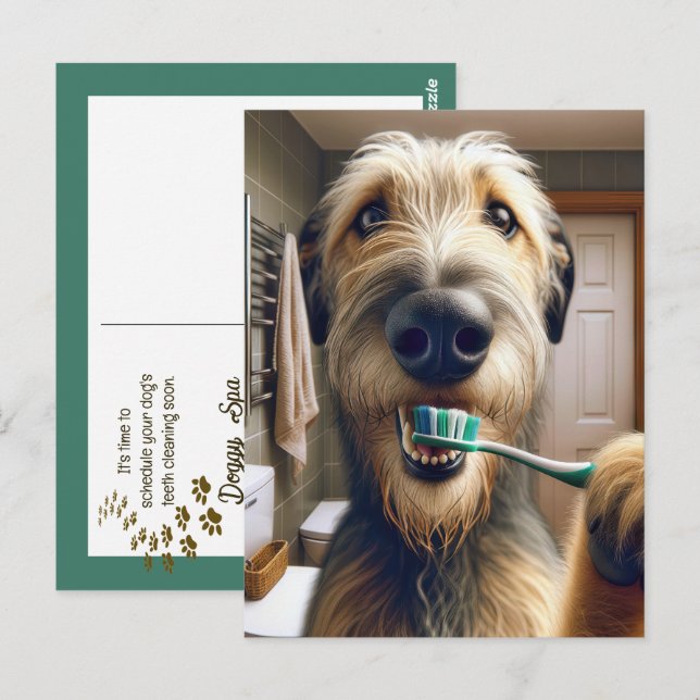 Carte Postale Rappel de Wolfhound irlandais de l'Office vétérina (Devant / Derrière)