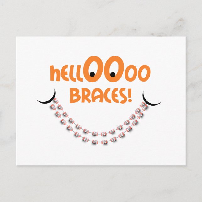Carte Postale Rappel Rendez-vous orthodontique Bonjour Braces Ta (Devant)