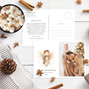 Carte Postale Rapport annuel de famille de Noël Cute Boho BabyAn