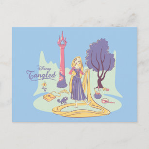 Carte Postale Rapunzel & Pascal en Pretty Pastels