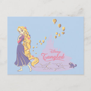 Carte Postale Rapunzel & Pascal en violet