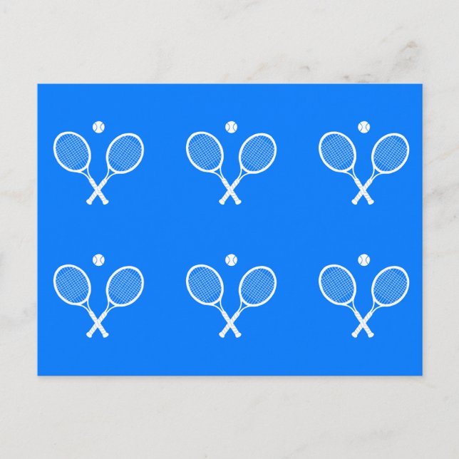 Carte Postale Raquettes de tennis Arrière - plan bleu (Devant)