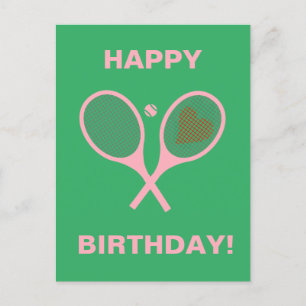 Carte Postale Raquettes de tennis Joueur de tennis Ballon Cœur P