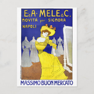 Carte Postale Rare E. A. Mele, Naples, Italie 1902 Poster vintag