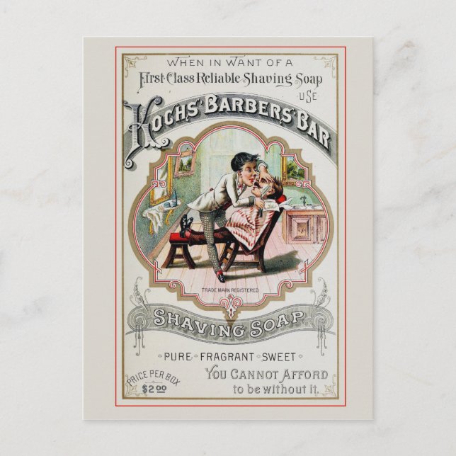 Carte Postale Rasage vintage (Devant)