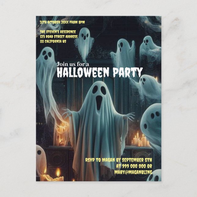 Carte Postale Rassemblement GhoMajeur Halloween Maison Hantée Éf (Devant)