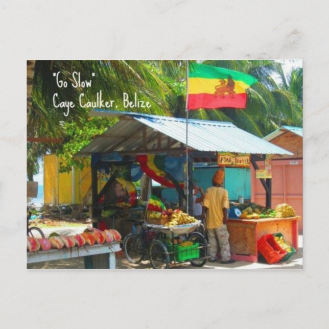 Carte Postale Rasta Veggie Stand à Caye Caulker, Belize Postcard (Devant)