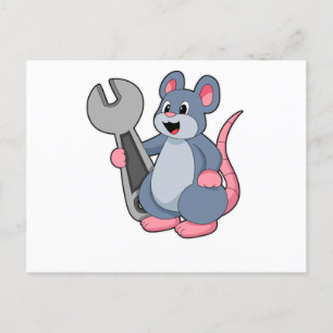 Carte Postale Rat comme mécanique avec clé
