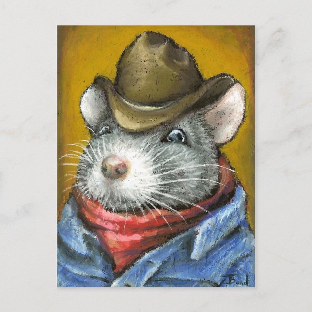Carte Postale rat cowboy (Devant)