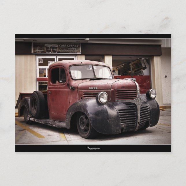 Carte postale "RAT ROD" DODGE (Devant)