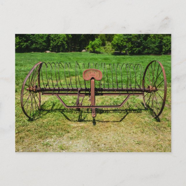 Carte Postale Râteau à foin tiré par un cheval (Devant)