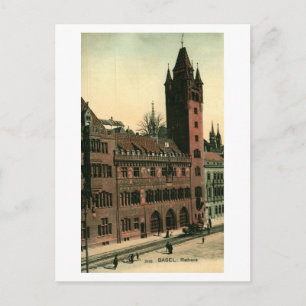 Carte Postale Rathaus Bâle Suisse Vintage