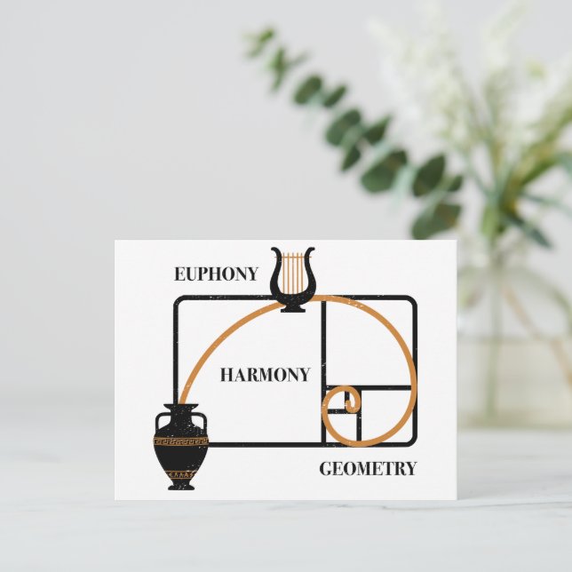 Carte Postale Ratio d'or Grèce : Euphonie, Harmonie, Géométrie (Debout devant)