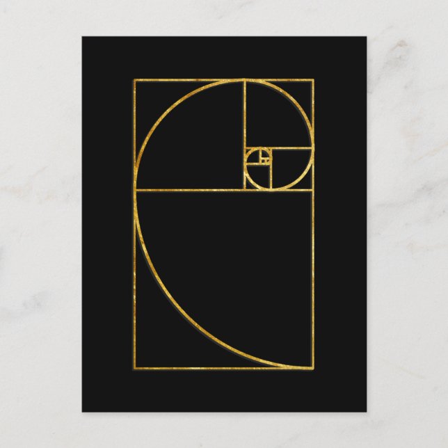 Carte Postale Ratio d'or Spirale Sacrée Fibonacci (Devant)