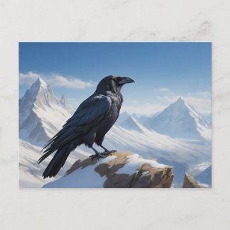Carte Postale Raven high in the mountains