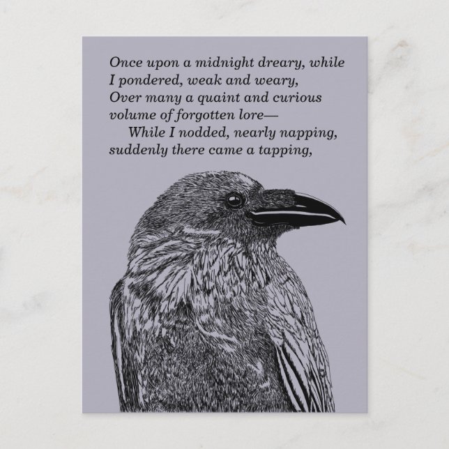 Carte Postale Raven Illustration & Poem Se Rejoindre (Devant)
