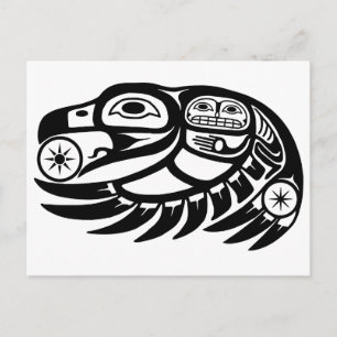 Carte Postale Raven Native American Design