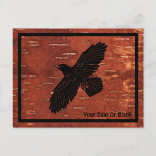 Carte Postale Raven On Inner Birch Bark