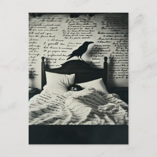 Carte Postale Raven regarde sur Poe Asleep