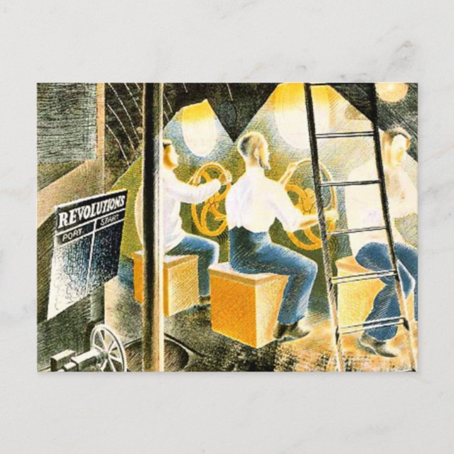 Carte Postale Ravilif - Hommes qui utilisent des commandes sous- (Devant)