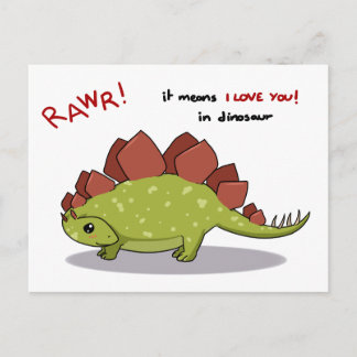 Carte Postale Rawr signifie que je vous aime dans le dinosaure S