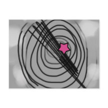 Carte postale Ray-o-gram avec étoile rose